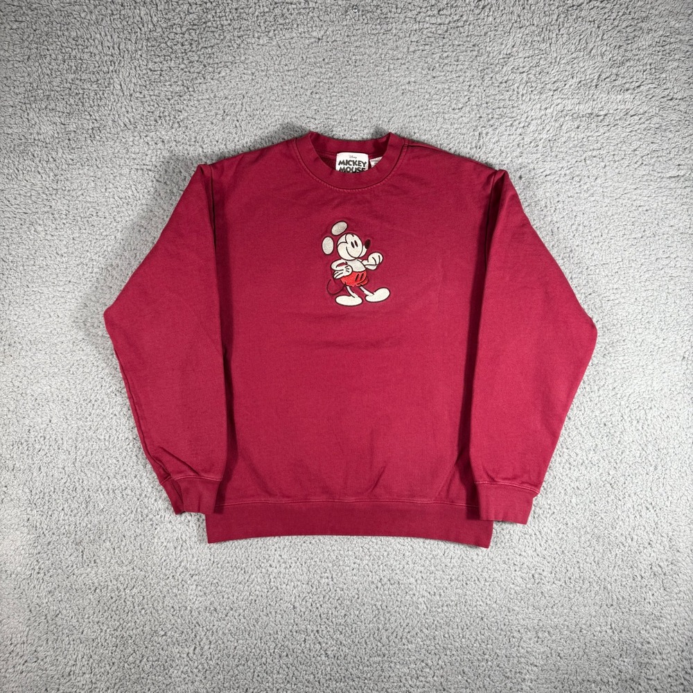 Disney Mickey Mouse Crewneck Size Medium Embroidered Sweatshirt